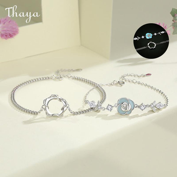 Thaya S925 Silver Luminous Thorns Rose  Bracelet