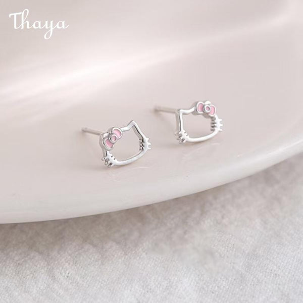 Thaya S925 Silver Cute Hello Kitty Earrings