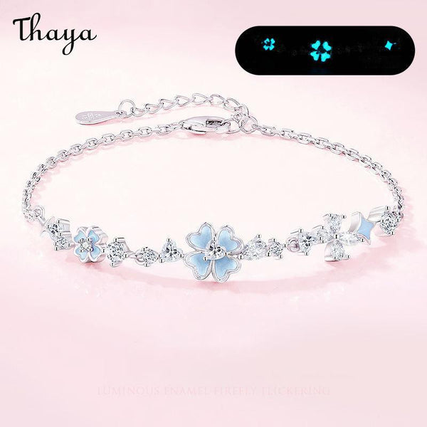 Thaya S925 Silver Four-Leaf Clover Bracelet