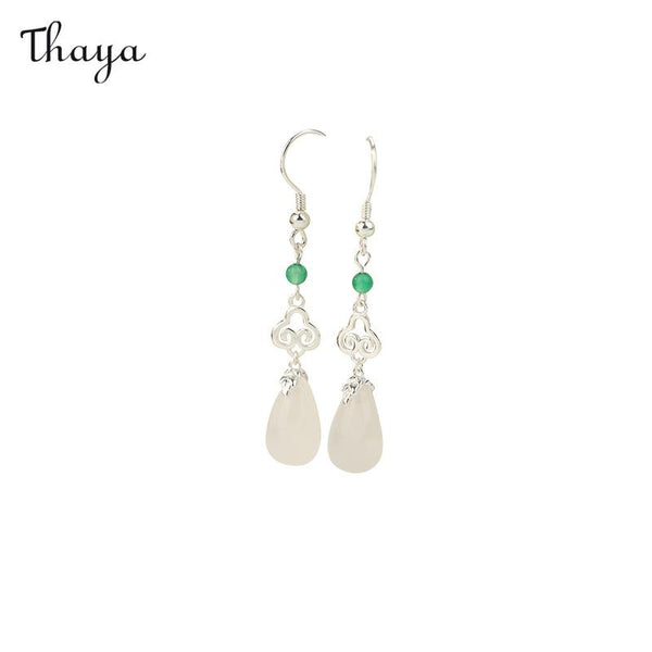 Thaya S925 Silver Ruyi Water Drop Ear Hooks
