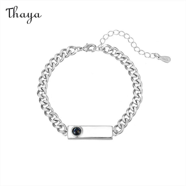 Thaya Personalized Cuboid Link Photo Bracelet