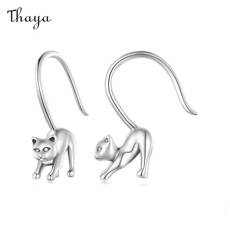 Thaya 925 Silber Süße und freche Katzenohrringe