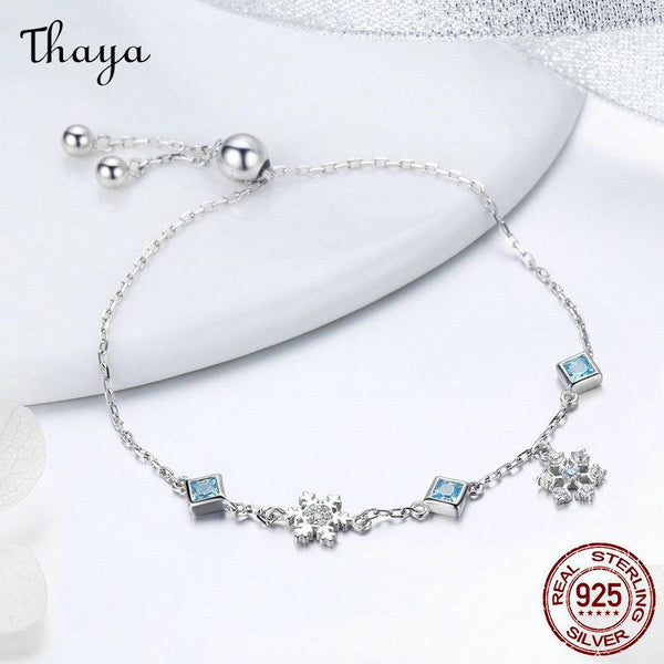 Thaya S925 Silver Dancing Snowflake Zircon Bracelet
