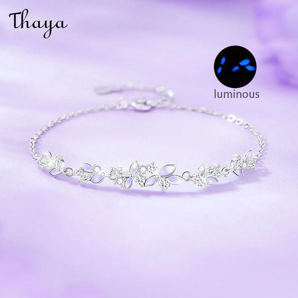 Thaya S925 Silver Luminous  Wisteria Flower Bracelet