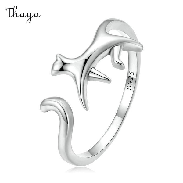 Thaya 925 Silber Feline Fun Katzenring