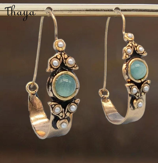 Thaya Vintage  Gemstone Drop Earrings