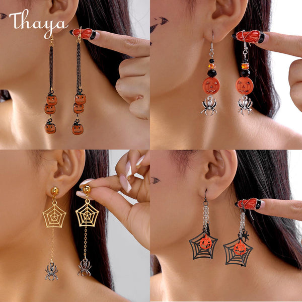 Thaya Halloween Themed Dangle Drop Earrings Set