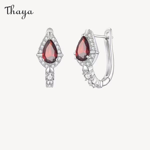 Thaya 925 Silver Vermilion Snake Charm Earrings