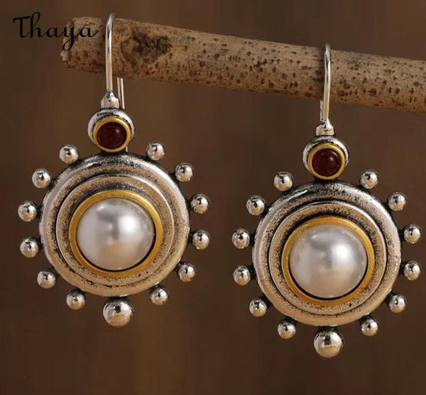 Thaya Pearl and Silver Dangle Earrings