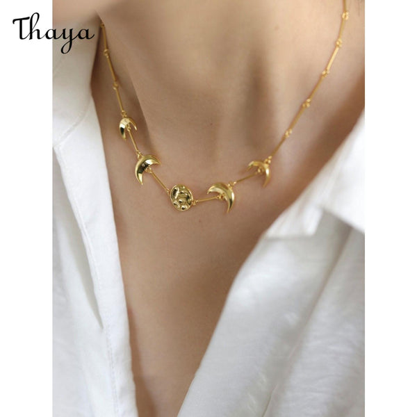 Thaya  Crescent Moon Necklace
