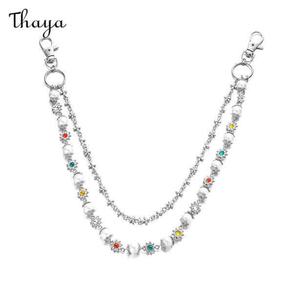 Thaya Pearl Decor Layered Pant Chain