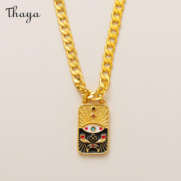 Thaya Enamel Evil Eye Necklace