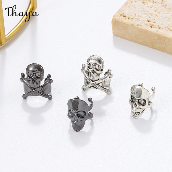 Thaya Skull and Crossbones Ear Cuff