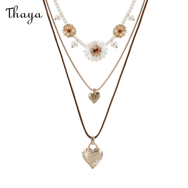 Thaya Multi-Layered Love Charm Necklace