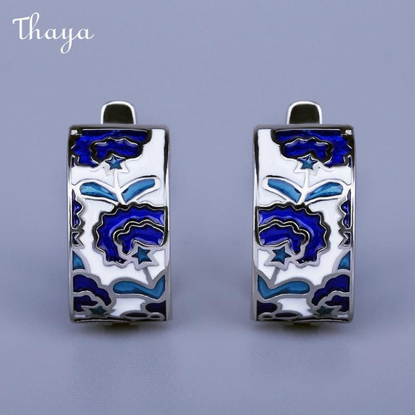 Thaya  Enamel  Elegant Floral Earrings