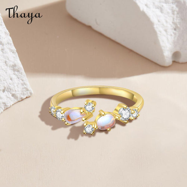 Thaya S925 Silver Thin Circle Opal Ring
