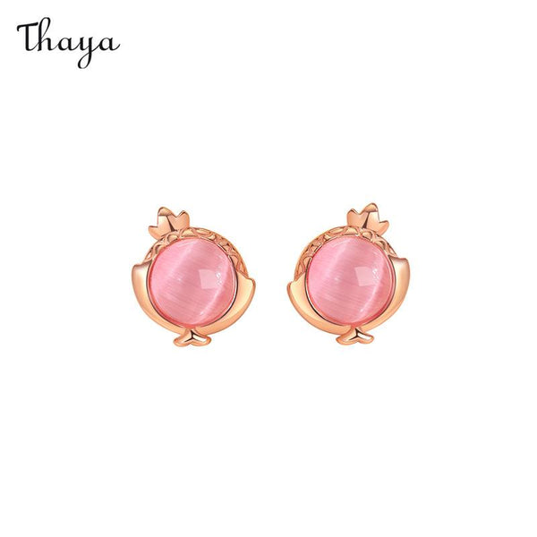 Thaya 925 Silver Pink Love Luck Snake Earrings