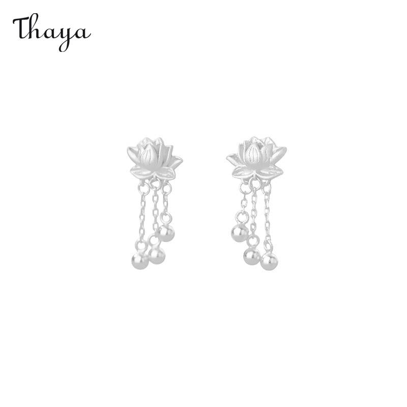 Thaya 999 Silber Elegantes Lotus Quaste Schmuckset