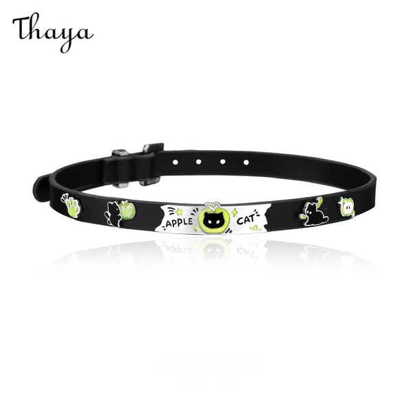 Thaya Cat and Apple Charm Collar