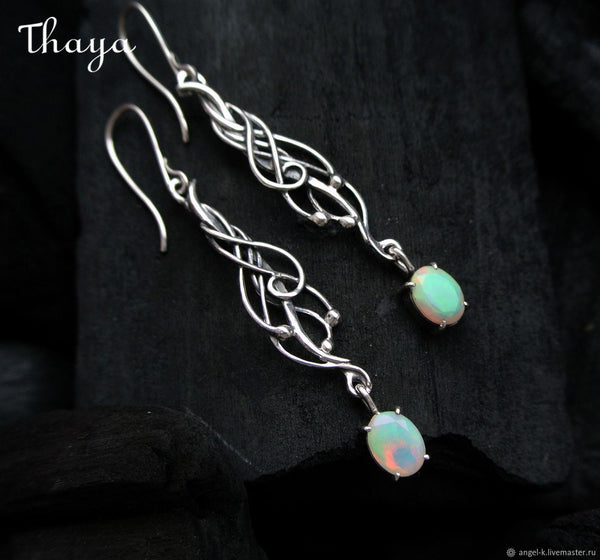 Thaya  Graceful Opal Dangle Earrings
