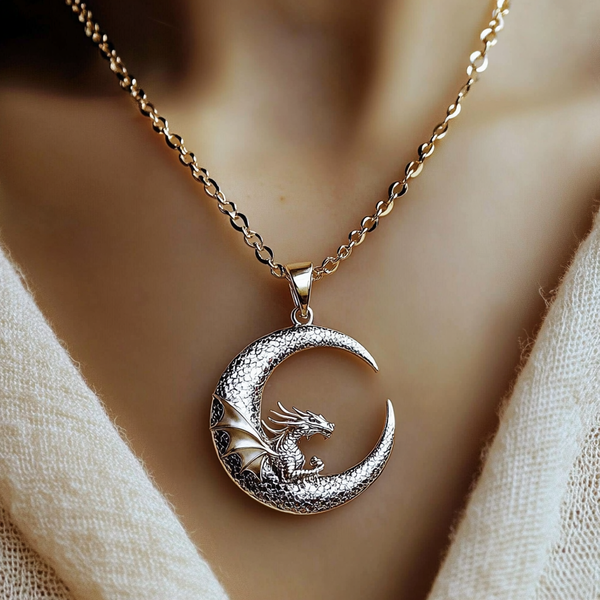 Thaya Pterosaur&Moon Necklace