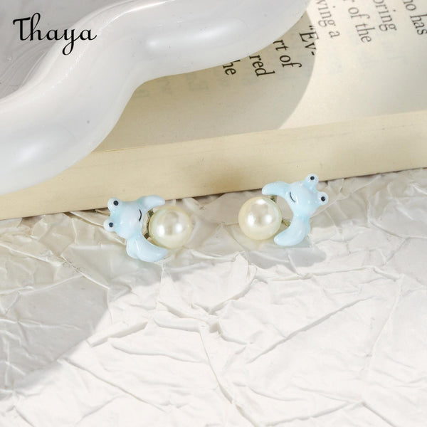 Thaya S925 Silver Frog Pearl Earrings