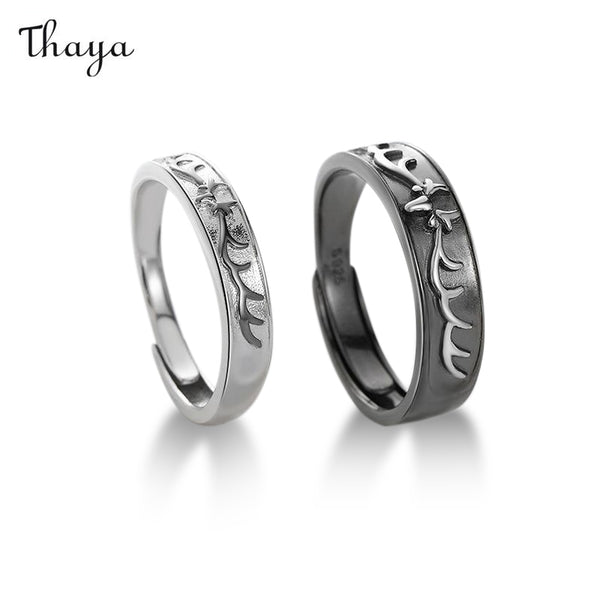 Thaya 925 Silver All The Way With You Couple Rings