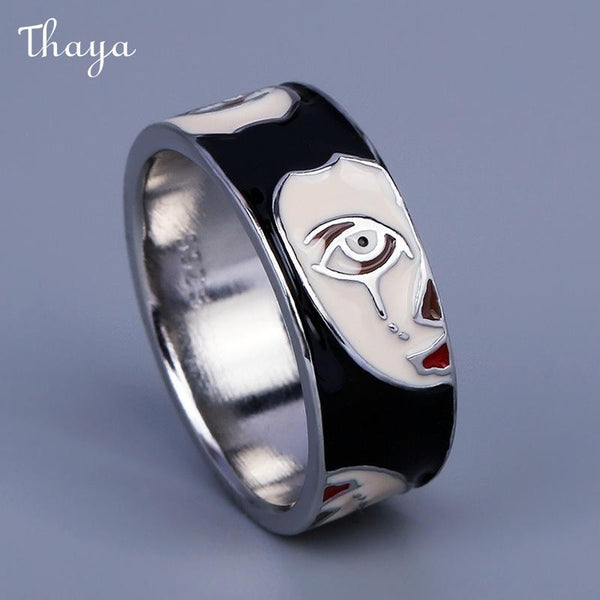 Thaya EnamelArtistic Portrait Pattern Ring