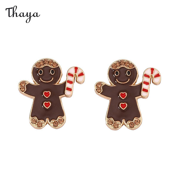 Thaya Christmas Gingerbread Man Earrings