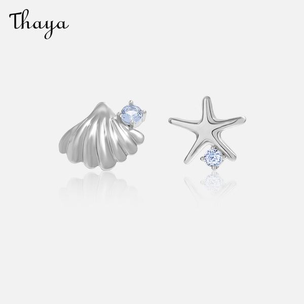 Thaya S925 Silver Asymmetrical Sea Earrings