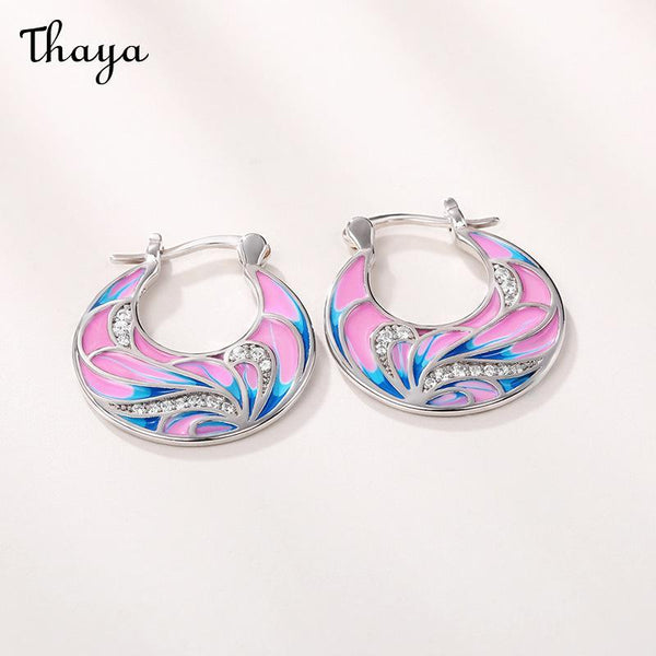 Thaya Pink Bud Enamel  Earrings