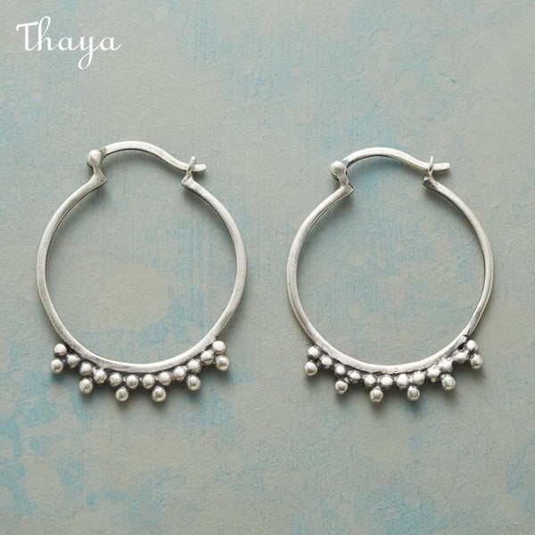 Thaya Round  Beaded Hoop Earrings