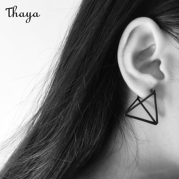 Thaya Geometric Hollow Triangle Earrings