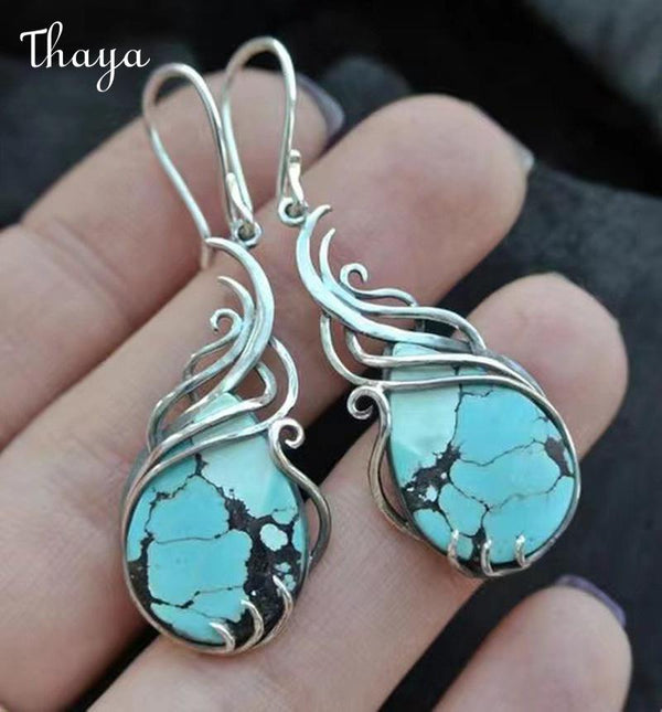 Thaya Swirling  Teardrop Dangle Earrings