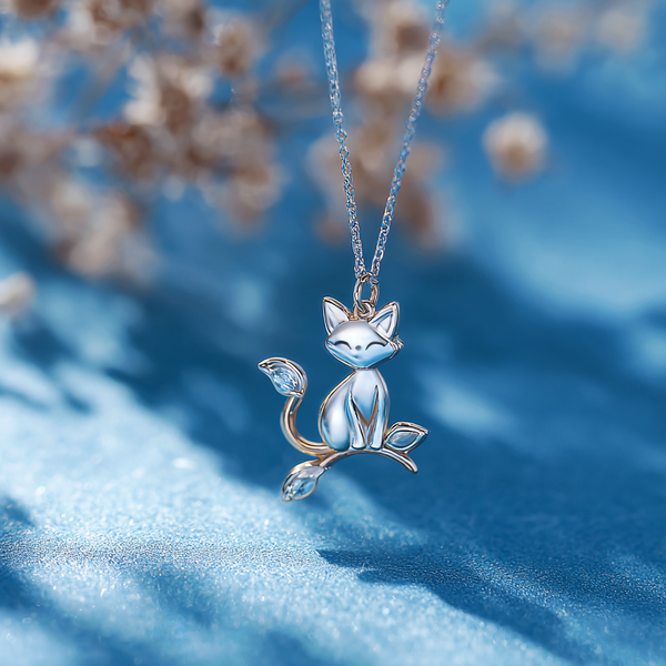 Thaya Lux Silver Forest Branches Cat Necklace