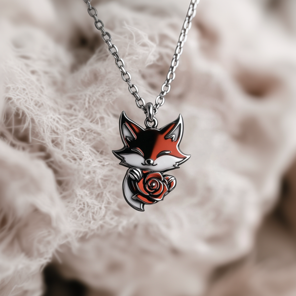 Thaya Stylish Fox&Rose Necklace