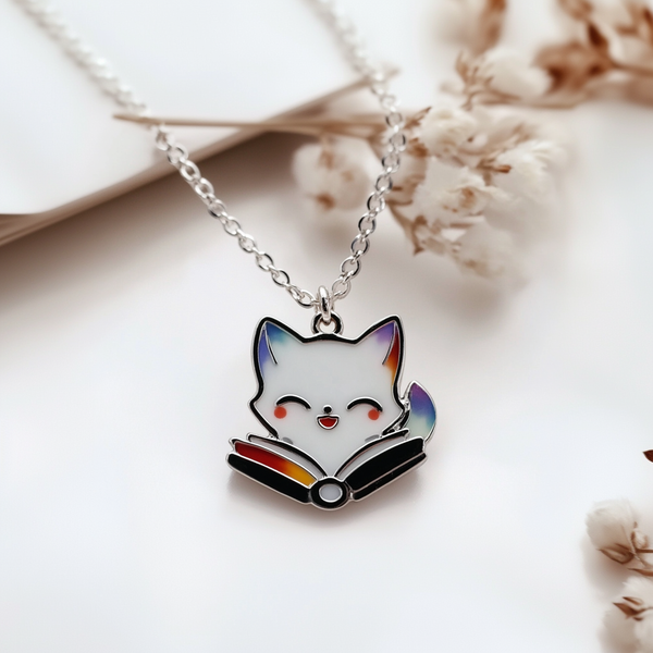Thaya Cute White Read Fox Necklace