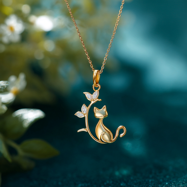 Thaya Lux Gold Forest Branches Cat Necklace