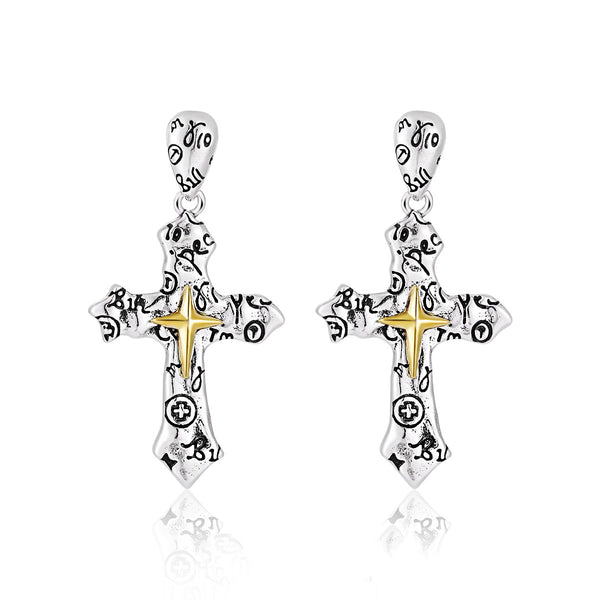 Thaya Cross Dangle Earrings