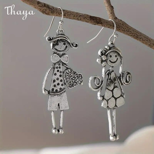 Thaya Cartoon Figure Couple Earrings
