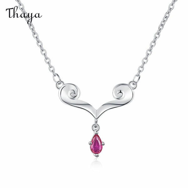 Thaya 925 Silver Natural Pearl with ZirconWater Drop Necklace