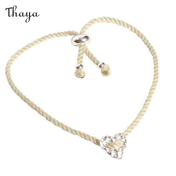 Thaya S925 Silver Lava Shell Heart Starfish Bracelet