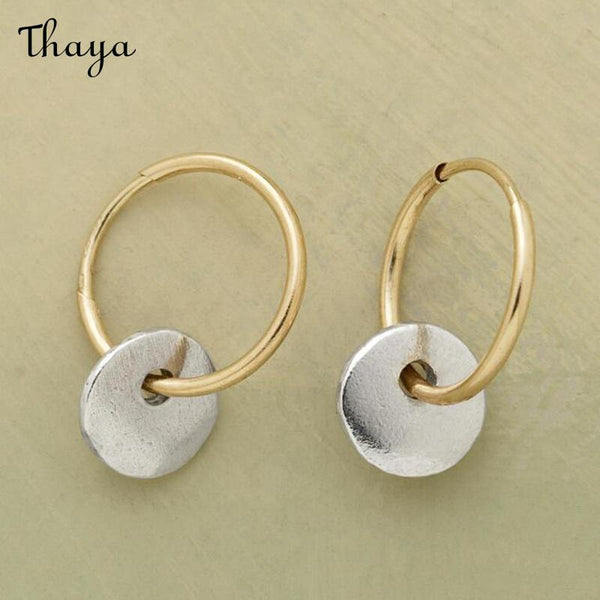 Thaya Hoop Earrings with Silver Coin Charms