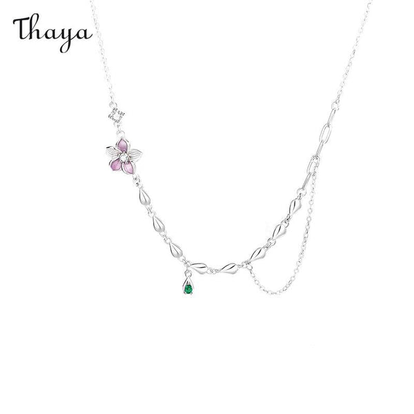 Thaya 925 Silver Flower Charm Necklace