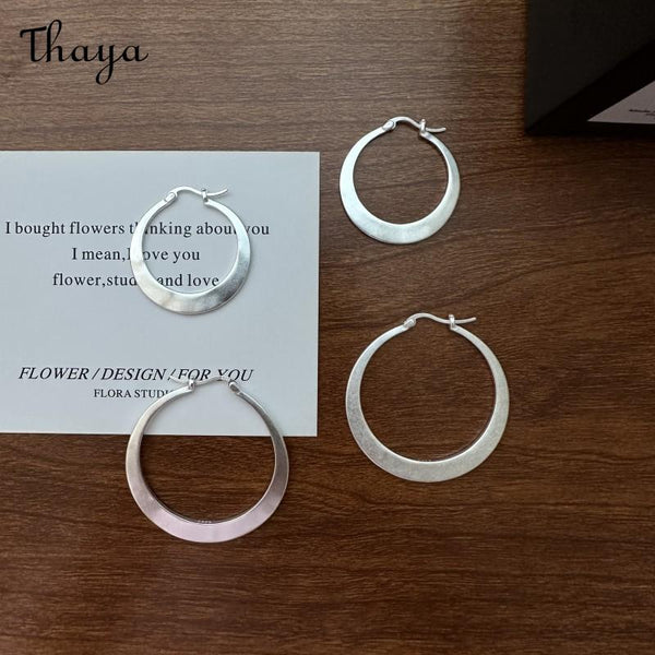Thaya S925 Silver  Large Hoop Earrings