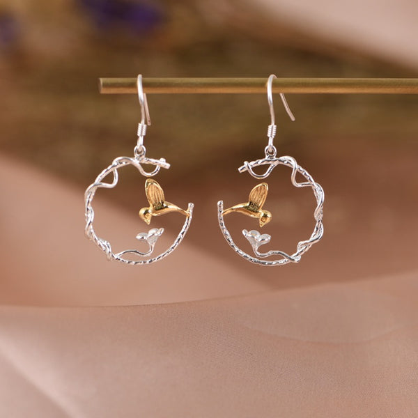Thaya S925 Silver Hummingbird Earrings