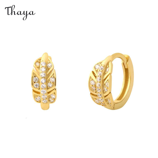 Thaya Leaf Hoop Earrings