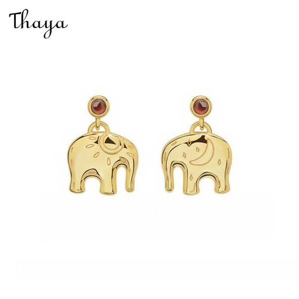 Thaya S925 Silver Elephant Dangle Earrings