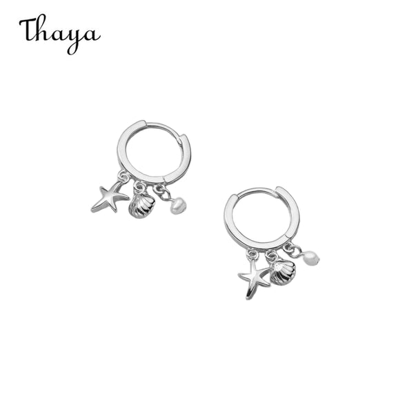 Thaya 925 Silber Charming Seestern Perlen Ohrringe