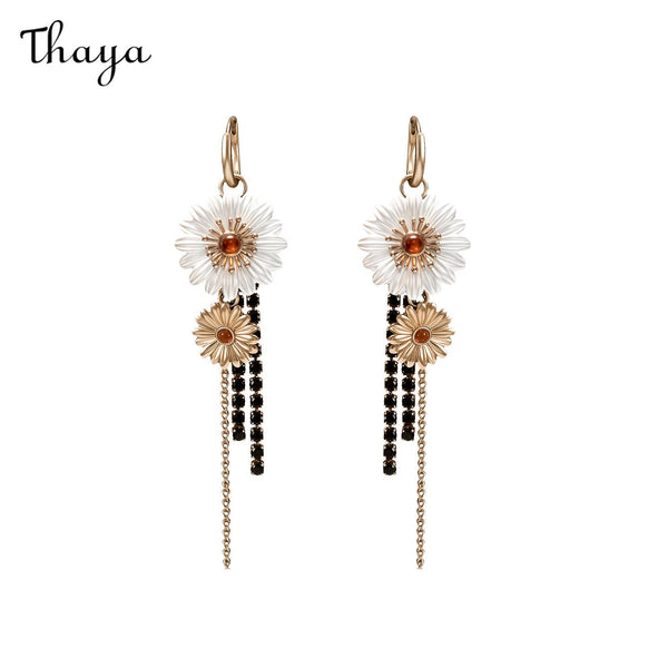Thaya Daisy Tassel  Two-way Long earrings